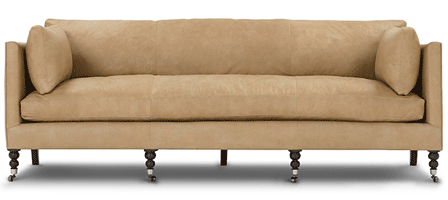 ROWE/Robin Bruce Madeline 90” Express Butterscotch leather sofa