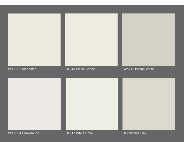 Benjamin Moore and Sherwin Williams paint swatches