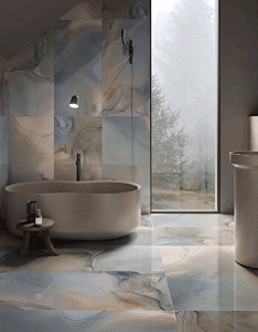 Fluid porcelain tile