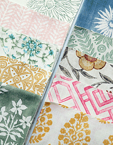 Pindler block printed fabrics